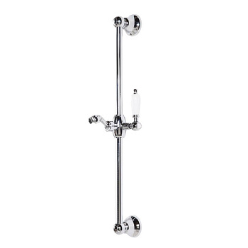 CZR-U-S-03/24-Bi Душевая штанга для ручного душа, ручка белая, исполнение золото 24 карат