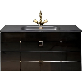 Тумба Piazza 80 черная + золото_Комплект 841-080-BG Boheme