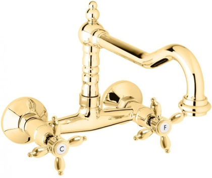 NOSTALGIA-LLP-01 Кухонный смеситель настенного монтажа Исполнение: Хром, Ручки: Хром 