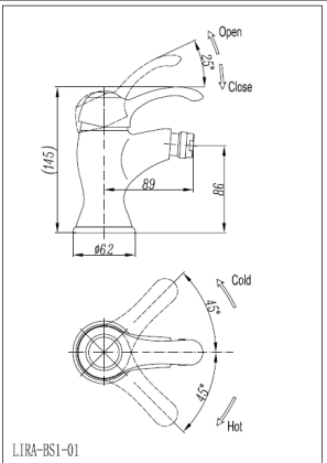 LIRA-C-BS1-01 Смеситель для биде Исполнение: Хром 