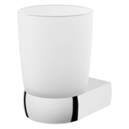 Стеклянный стакан Sensation с настенным держателем, 7,7х11,2х9см, белый, A3034300