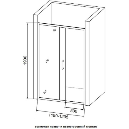 Душевая дверь Orange E02-120TCR в нишу, 120х190