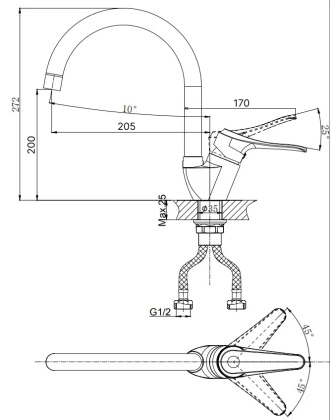 Смеситель для кухни RUSH Jawa (JA0735-22) Смеситель для кухни RUSH Jawa (JA0735-22)