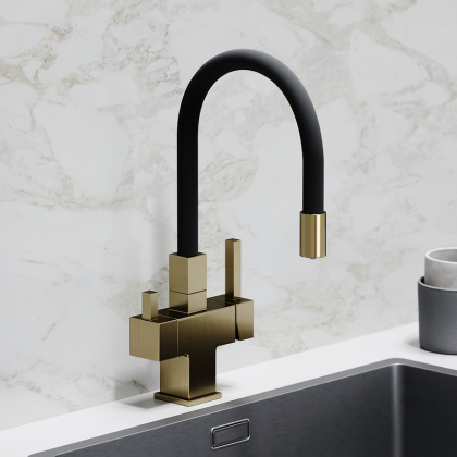 Смеситель для кухни SANCOS Arno с возможностью подключения фильтра для воды, цвет брашированное золото, арт. SC4005BG