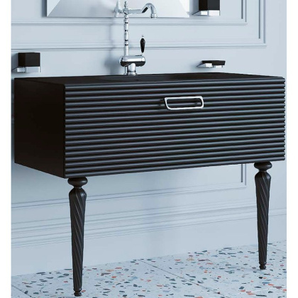 Тумба Linea 100 черная + Хром_Комплект 842-100-BCR Boheme Тумба Linea 100 черная + Хром_Комплект 842-100-BCR Boheme