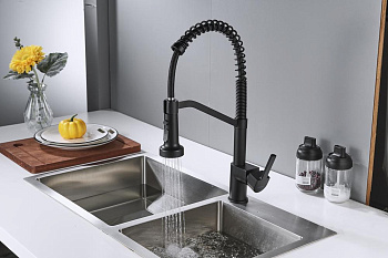 Смеситель для кухни латунь, черный S963H
