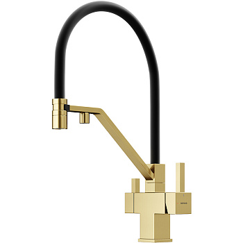 Смеситель для кухни SANCOS Loro c возможностью подключения фильтра для воды, цвет брашированное золото, арт. SC4007BG