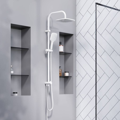 931000200 Eclipse, душ. система: верхний душ 220мм, ручн.душ 3 ф-ии 120 мм, штанга 1010 мм, Белый 931000200 Eclipse, душ. система: верхний душ 220мм, ручн.душ 3 ф-ии 120 мм, штанга 1010 мм, Белый