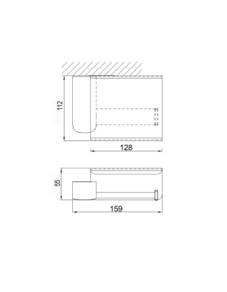 Бумагодержатель с полкой RUSH Thira, 5х15х11 см, хром, TR36111B