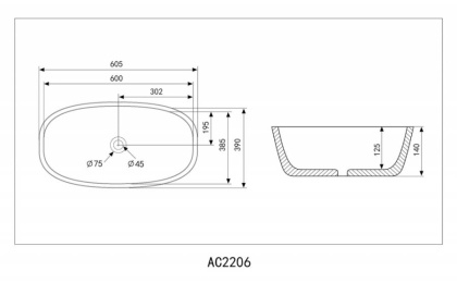 Раковина Abber Rechteck 60,5х39 AC2206 Раковина Abber Rechteck 60,5х39 AC2206