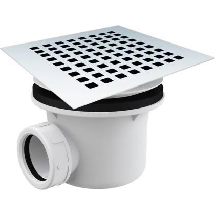 Сифон с крышкой для поддонов из камня VST-2SR2W c гидрозатвором, белый