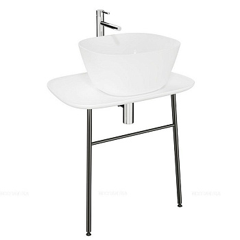 Столешница Plural 70 см под раковину, пристенная, низкая, цвет матовый белый Столешница Plural 70 см под раковину, пристенная, низкая, цвет матовый белый