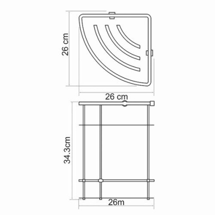 K-522 Полка металлическая двойная K-522 Полка металлическая двойная