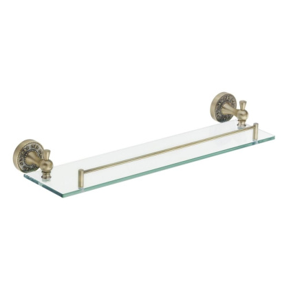 Полка стеклянная 1-ярусная, RG1019Q Rose, Бронза Полка стеклянная 1-ярусная, RG1019Q Rose, Бронза