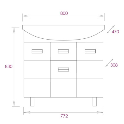 Тумба Onika Балтика 80 напольная, белая (ум. Балтика 80) Тумба Onika Балтика 80 напольная, белая (ум. Балтика 80)