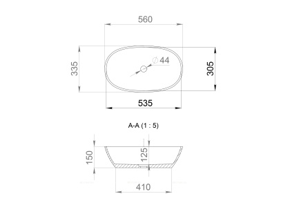 Раковина Salini CALLISTA 106 1101206SMRF S-Stone покраска по RAL полностью, накладная, матовая Раковина Salini CALLISTA 106 1101206SMRF S-Stone покраска по RAL полностью, накладная, матовая