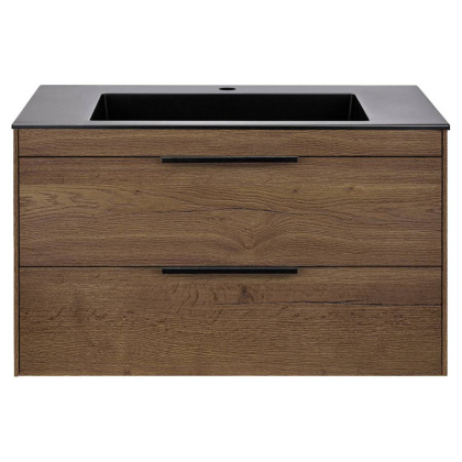 База под раковину Chiara 2D 800 подвесная, 2 выкатных ящика soft-close, T.Oak