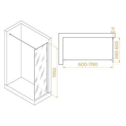 Душевая перегородка RGW WA-002B, RGW 35100206-14