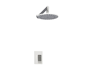 A12667WHITE Встраиваемый комплект для душа с верхней душевой насадкой Wasserkraft