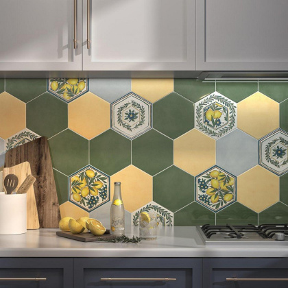 Флорентина зелёный глянцевый 20x23,1x0,69