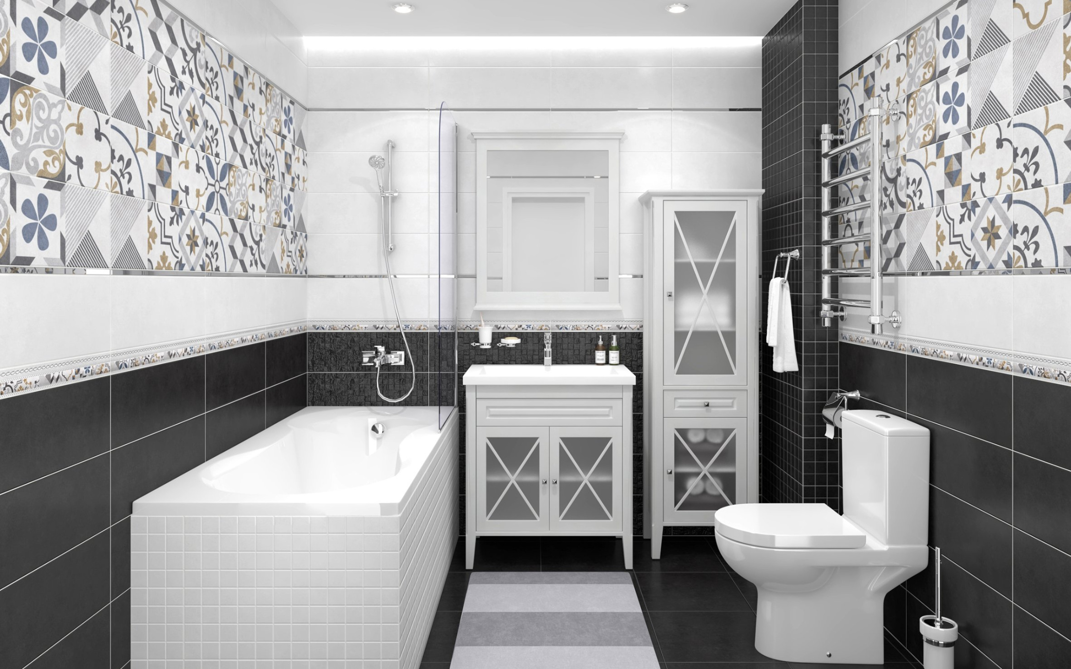 Alabama Плитка настенная чёрный мозаика 60021 20х60