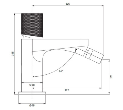 Смеситель для биде OMNIRES CONTOUR CT8020GLB (брашированное золото)