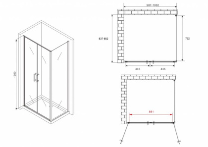 Душевой уголок ABBER Sonnenstrand AG04100C-S85 Душевой уголок ABBER Sonnenstrand AG04100C-S85