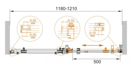 STYLUS-O-M-BF-1-120-C-Cr Душевая дверь