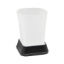 Стакан для зубных щеток Amper, 7,8х11х7,8 см, черно-белый, K-5428B