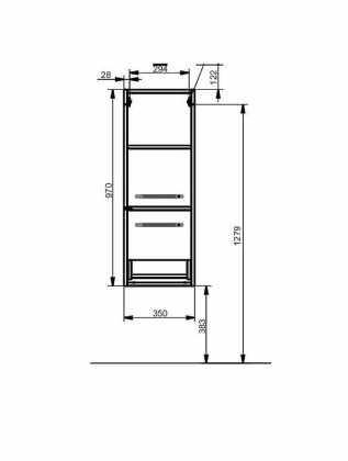 Пенал подвесной Elin левосторонний (ШхГхВ) 350х366х960