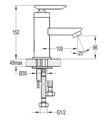 SIESTA-F-LS-01-W0 Смеситель на раковину, без донного клапана