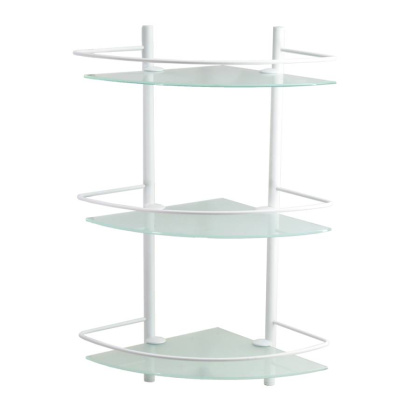 K-3133WHITE Полка стеклянная тройная угловая K-3133WHITE Полка стеклянная тройная угловая