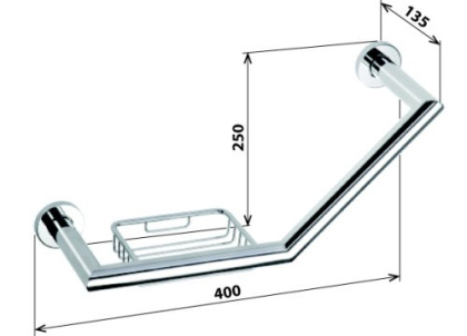 Поручень изогнутый с мыльницей