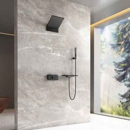 Душевой комплект Futura VSFW-2F11TMB термостатический встраиваемый, 3 режима, черный Душевой комплект Futura VSFW-2F11TMB термостатический встраиваемый, 3 режима, черный