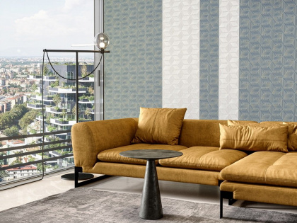 Обои виниловые Геометрия мотив, голубой, золотой Обои виниловые Геометрия мотив, голубой, золотой