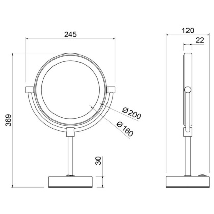 Зеркало настольное с подсветкой Timo Saona 13276/03 черный Зеркало настольное с подсветкой Timo Saona 13276/03 черный