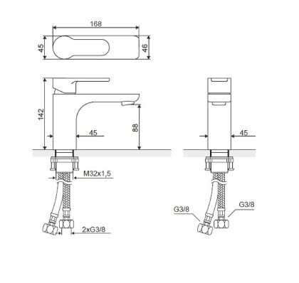 Смеситель для умывальника EXCELLENT Oxalia AREX.9001CR (хром)