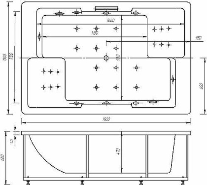 Акриловая ванна Акватек Дорадо 190х130 DOR190-0000006