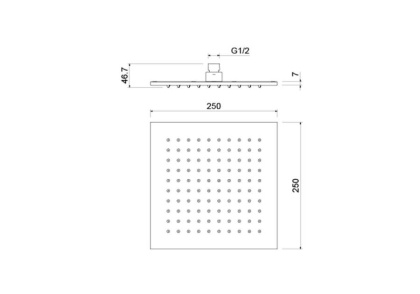 Квадратный верхний душ  250*250*7 мм AQUATEK AQ2076CR 