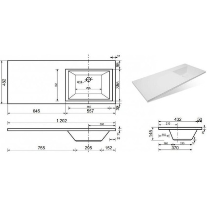 Раковина Sanstar Эстет Даллас 120 R ФР-00001528 Белый Раковина Sanstar Эстет Даллас 120 R ФР-00001528 Белый