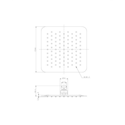 Верхний душ OMNIRES 20х20 см WGU220CR (хром) Верхний душ OMNIRES 20х20 см WGU220CR (хром)