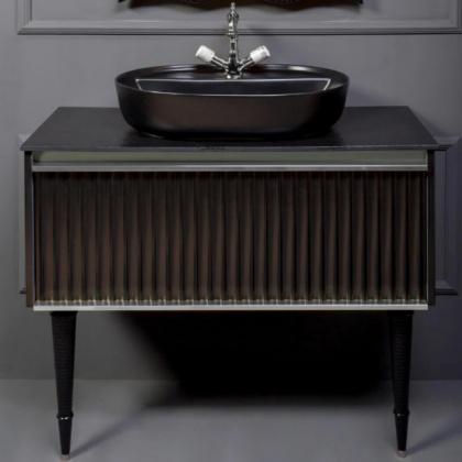 Тумба Canale 100 черная + Хром_Комплект 843-100-BCR Boheme Тумба Canale 100 черная + Хром_Комплект 843-100-BCR Boheme