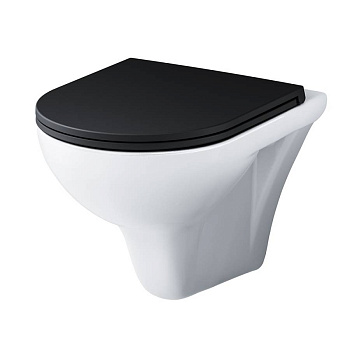 C901700SCmb Gem Унитаз подвесной FlashClean с черным матовым сиденьем микролифт C901700SCmb Gem Унитаз подвесной FlashClean с черным матовым сиденьем микролифт