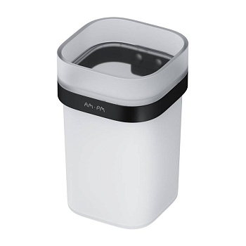 Стеклянный стакан Func с настенным держателем, 11,8х7,5х8,3 см, белый, A8F34322