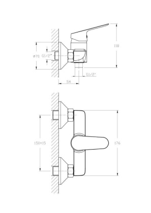 Смеситель для душа RUSH Yell (YE5735-63) Смеситель для душа RUSH Yell (YE5735-63)