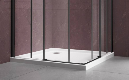 Душевой уголок Dice VSS-4D900CLB, 900*900, черный, стекло прозрачное