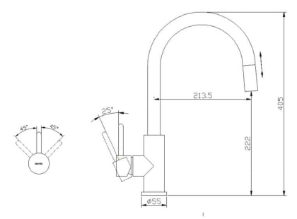 Смеситель для мойки OMNIRES Y Y1255IN (инокс)