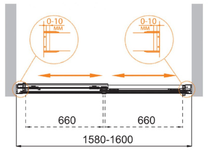 TANDEM-SOFT-VF-2-200/145-C-Cr-IV Душевая шторка на ванну
