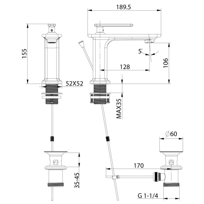 Смеситель Lemark Mista LM6406WG для раковины Смеситель Lemark Mista LM6406WG для раковины