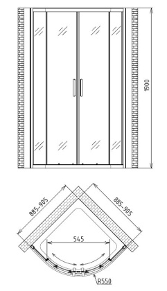 Душевой уголок Gemy Victoria S30072M